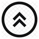 Circle Arrow Up Double Line Sharp Icon