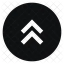 Circle Arrow Up Double Fill Sharp Icon