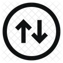Circle Arrow Up Down Line Sharp Icon