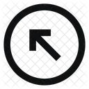 Circle Arrow Up Left Trailing Line Sharp Icon