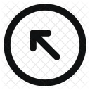 Circle Arrow Up Left Trailing Line Rounded Icon