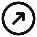 Circle Arrow Up Right Trailing Line Rounded Icon