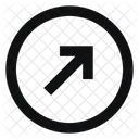 Circle Arrow Up Right Trailing Line Sharp Icon