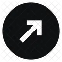 Circle Arrow Up Right Trailing Fill Sharp Icon