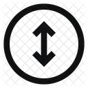 Circle Arrow Vertical Line Sharp Icon