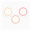 Circle chart with wavy line  Icône