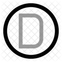 Circle D Letter Letter Box Icon