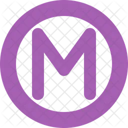 Circle Letter M  Icon