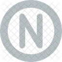 Circle Letter N  Icon