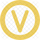 Circle Letter V  Icon