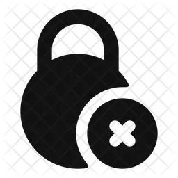 Circle-lock-remove-  Icon