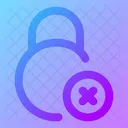 Circle Lock Remove Lock Cross Close Lock Icon