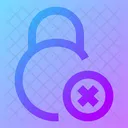 Circle-lock-remove-  Icon