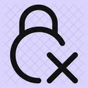 Circle Lock Remove Lock Cross Close Lock Icon