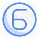 Circle Six 6 Date Icon