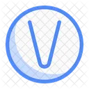 Circle V Letter Letter Text Icon