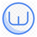 Circle W Letter Letter Text Icon