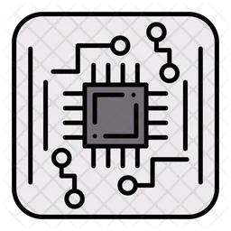 Circuit Board Icon - Download in Colored Outline Style