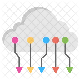 Nube de circuito Logo Icono