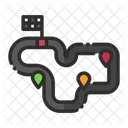 Circuits Racing Map Racing Path Icon