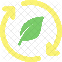 Circular Arrow And Leaf  Icon