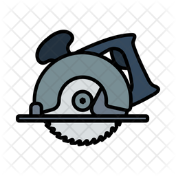 Circular Saw Icon - Download in Colored Outline Style