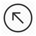 Círculo de seta diagonal para cima à esquerda  Ícone