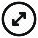 Circulo Flecha Diagonal Derecha Linea Redondeada Icono