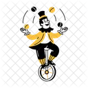 Circus Performer Juggling Balancing Icon