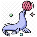 Circus Seal Circus Walrus Seal With Ball Icon