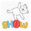 Circus Show Bear Show Balancing Ball Icon