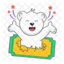 Cute Bear Happy Bear Circus Ticket Icon