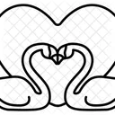 Cisne Dos Simbolo Corazon Amor San Valentin Icon