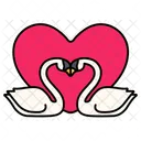 Cisne Dos Simbolo Corazon Amor San Valentin Icon