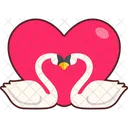 Cisne dos símbolo corazón  Icon