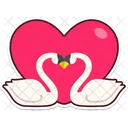 Cisne dos símbolo corazón  Icon