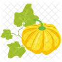 Citrouille Avec Feuilles Citrouille Legume Icon