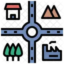 City Land Management Geography Land Use Allocate Roundabout Plan Icon