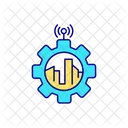 City Buildings And Gear Abstract Illustration Icon