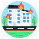 Building Fire Building Burning Office Burning Icon