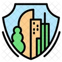 City Protection Shield Security Icon