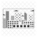 Cityscape Skyscrapers Frame Icon