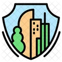 Proteccion De La Ciudad Escudo Seguridad Icono