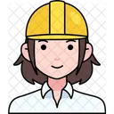 Civil Girl Lady Helmet Icon