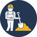 Civil Work Construction Laborer Safety Worker Icon