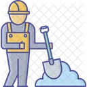 Civil Work Construction Laborer Safety Worker Icon