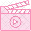 Clapperboard Duotone Line Icon Icon