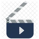 Clapperboard with play sign  Icon