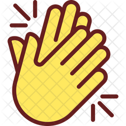 Clapping hands Icon - Download in Colored Outline Style