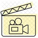 Clapper Board Color Shadow Thinline Icon Ícone